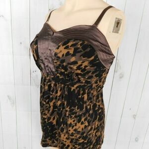 Lane Bryant Brown Leopard Print Top Size 14/16